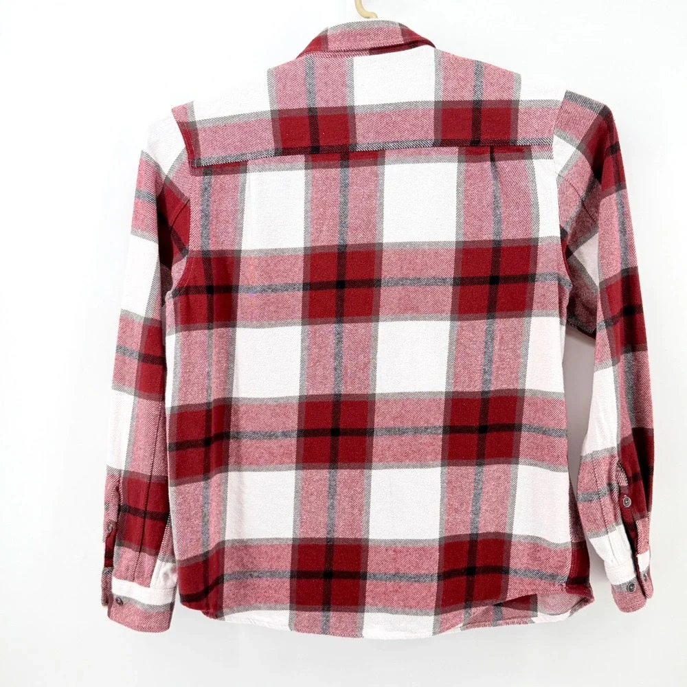 True Religion Flannel Shirt Mens XL Red White Plaid Good Long Sleeve Button Down